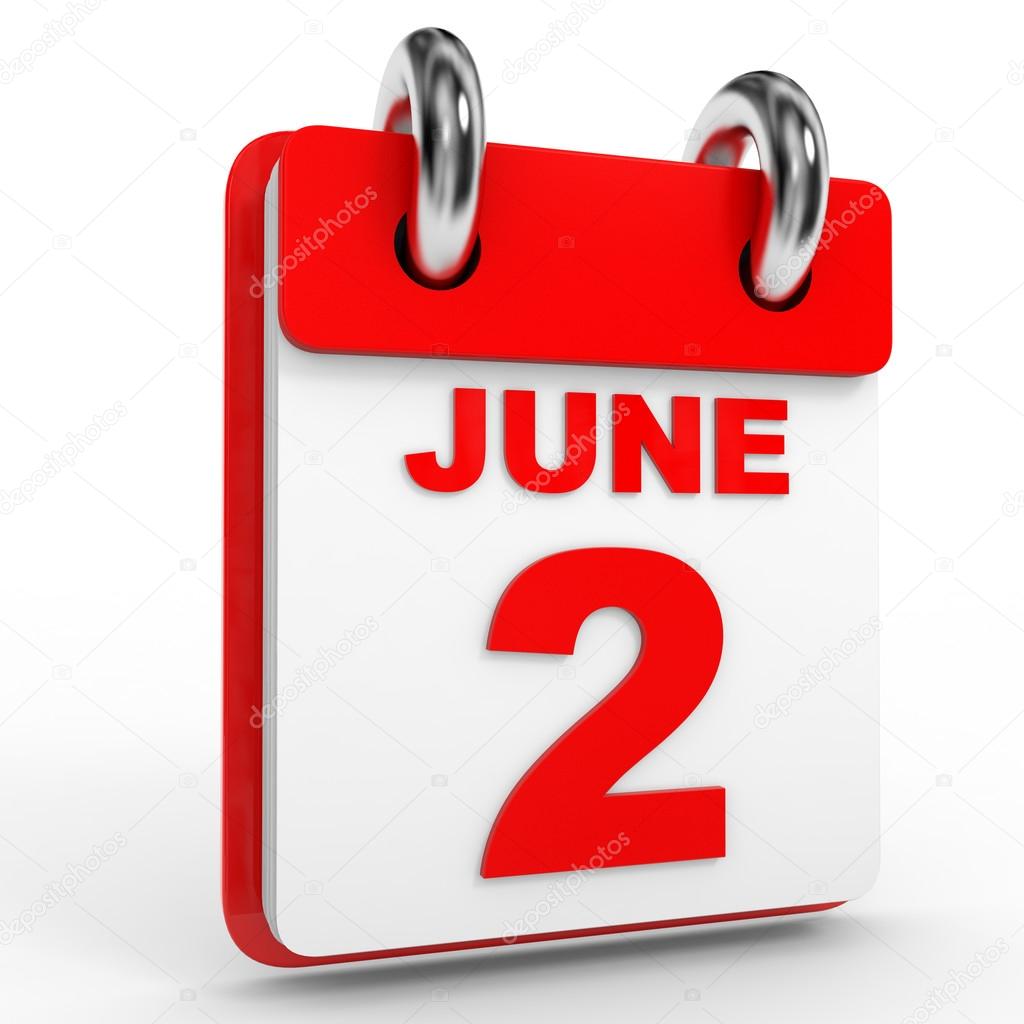 2 june calendar on white background. — Stock Photo © iCreative3D #95750488