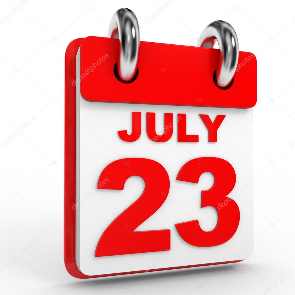 23 July Calendar On White Background Stock Photo By C Icreative3d