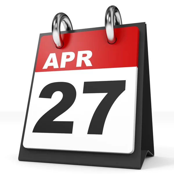 Calendar on white background. 27 April. — Stock Photo, Image