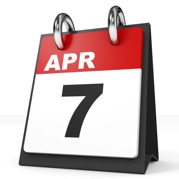 7 calendario de abril sobre fondo blanco . — Foto de stock © iCreative3D #95750142