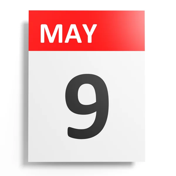 9 may calendar sheet with red pin. — Stock Photo © iCreative3D #89667418