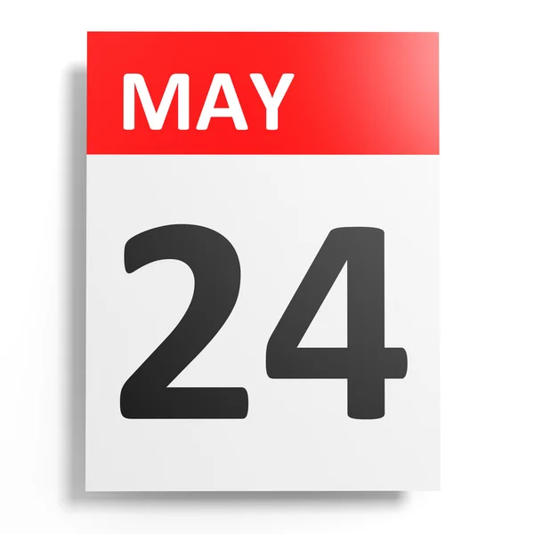 Calendario sobre fondo blanco. 24 de mayo . — Foto de Stock