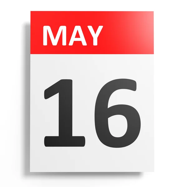 Календарь на белом фоне 16 мая . — стоковое фото