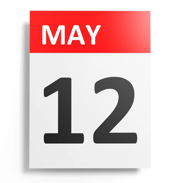 Calendario su sfondo bianco. 12 maggio . — Foto Stock