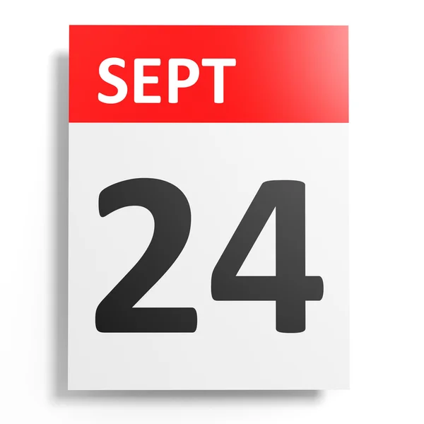 Calendario sobre fondo blanco. 24 de septiembre . — Foto de Stock