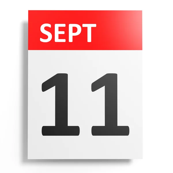 Calendario sobre fondo blanco. 11 de septiembre . — Foto de Stock