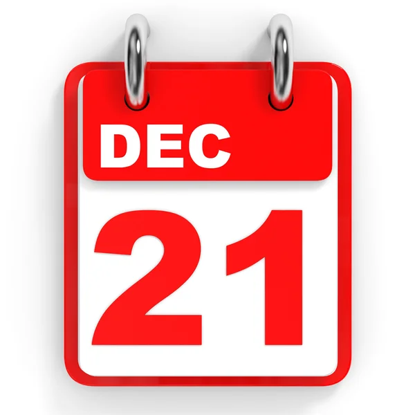 Calendar on white background. 21 December. — Stock Photo, Image