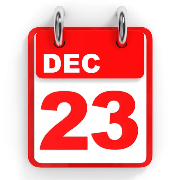 Calendario sobre fondo blanco. 23 de diciembre . — Foto de Stock