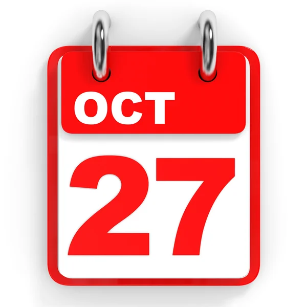 Calendario su sfondo bianco. 27 ottobre . — Foto Stock