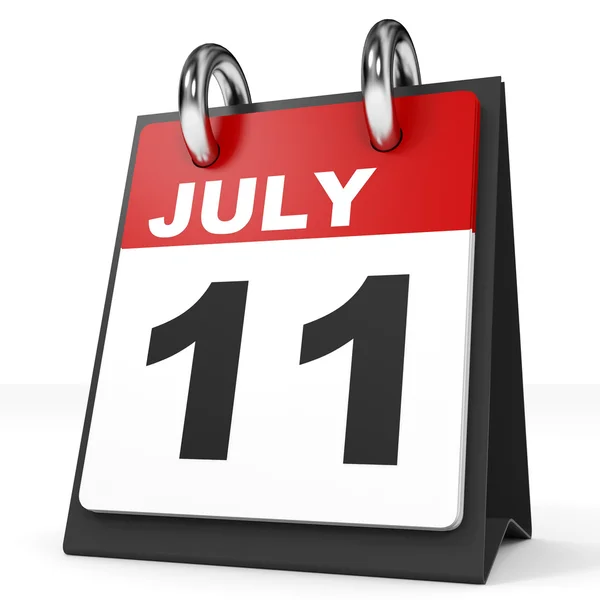 Календарь на белом фоне 11 июля . — стоковое фото