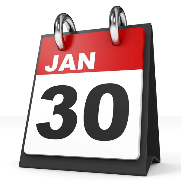 Kalender auf weißem Hintergrund. 30. Januar. — Stockfoto