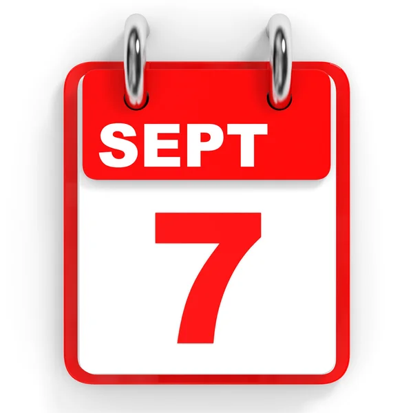Календарь на белом фоне 7 сентября . — стоковое фото
