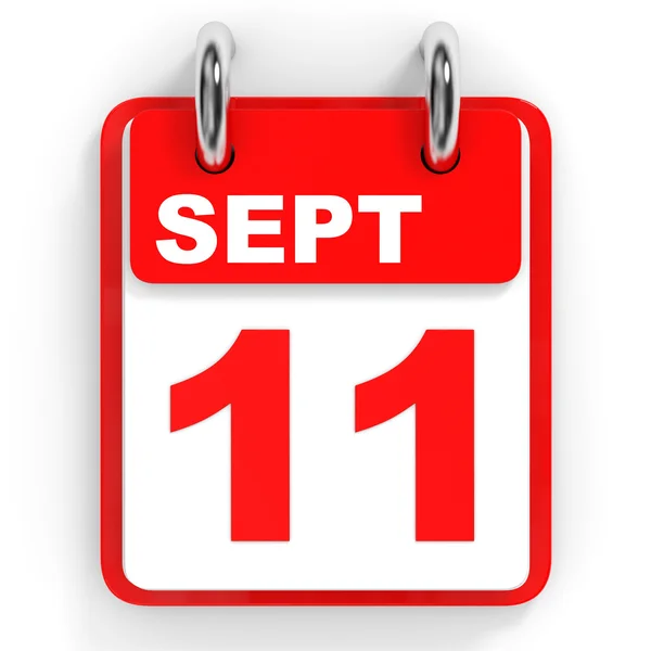 Kalender auf weißem Hintergrund. 11. September. — Stockfoto