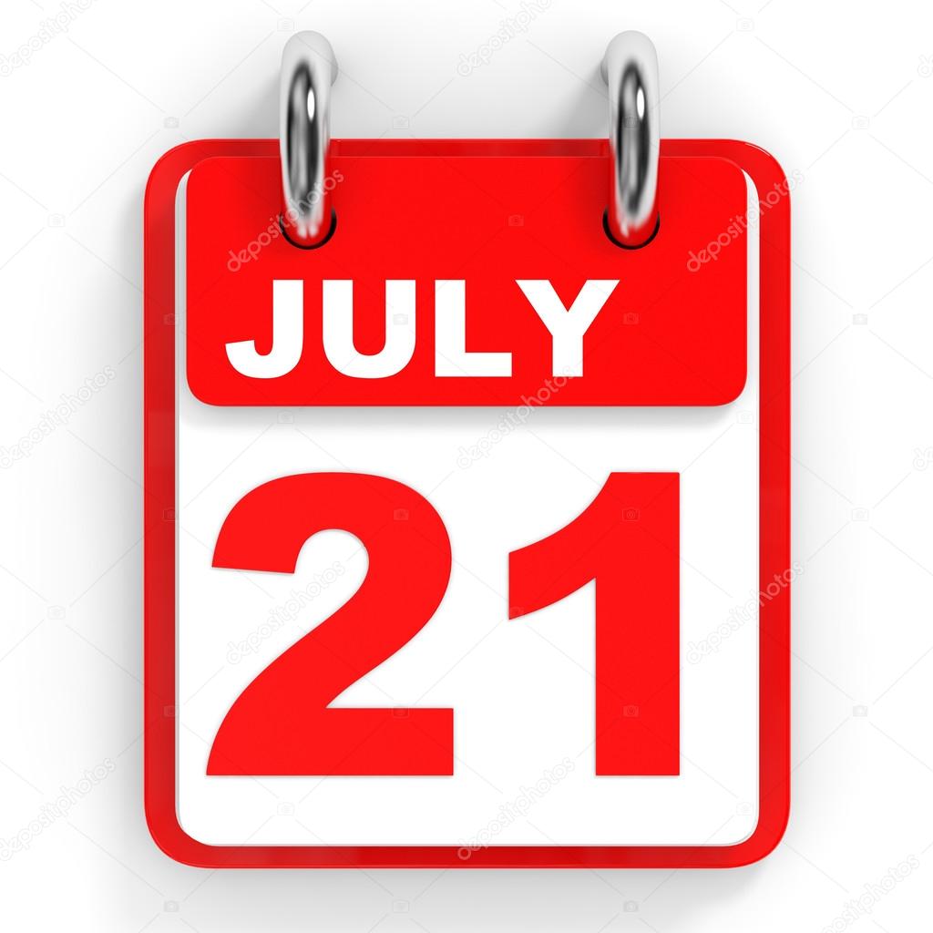 Calendar on white background. 21 July. — Stock Photo © iCreative3D #96863440