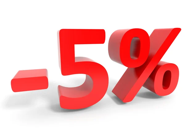 Rabatt 5 procent rabatt på försäljning. — Stockfoto