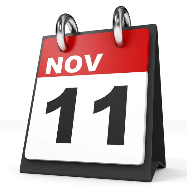 Calendario su sfondo bianco. 11 novembre . — Foto Stock