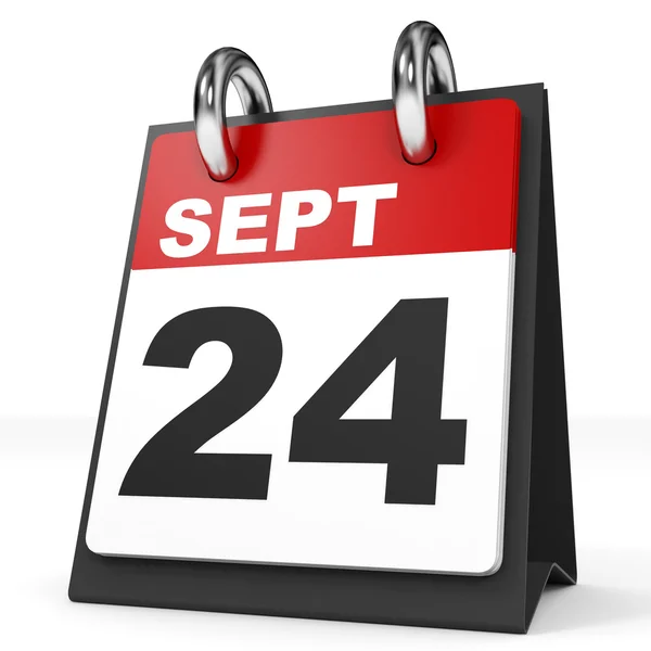 Календар на білому тлі. 24 вересня . — стокове фото