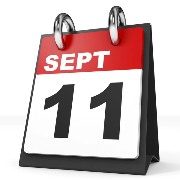 Calendario sobre fondo blanco. 11 de septiembre . — Foto de Stock