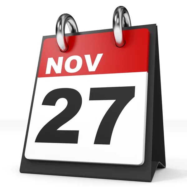 Kalendarz na białym tle. 27 listopada. — Zdjęcie stockowe