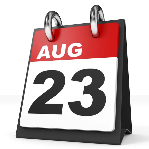 Calendario su sfondo bianco. 23 agosto . — Foto Stock