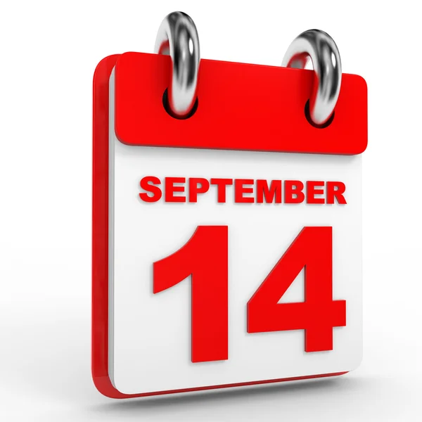14 Σεπτεμβρίου ημερολόγιο σε άσπρο φόντο. — Φωτογραφία Αρχείου