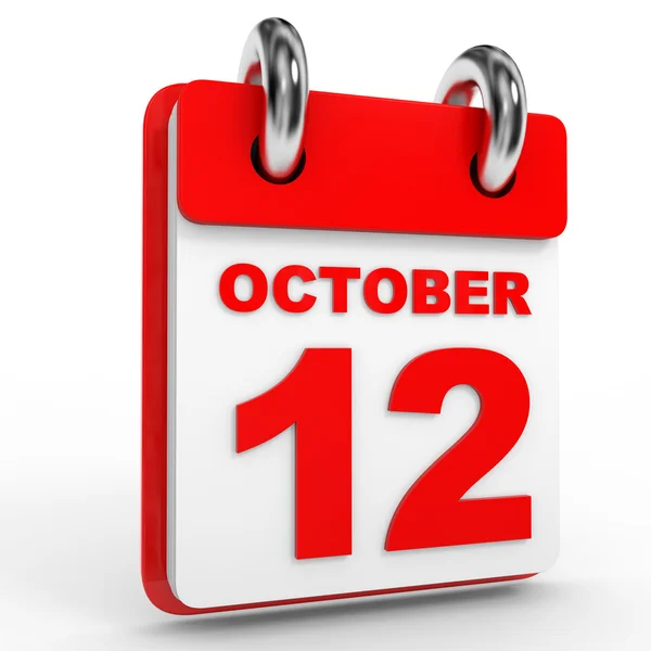 12 calendario de octubre sobre fondo blanco . — Foto de Stock