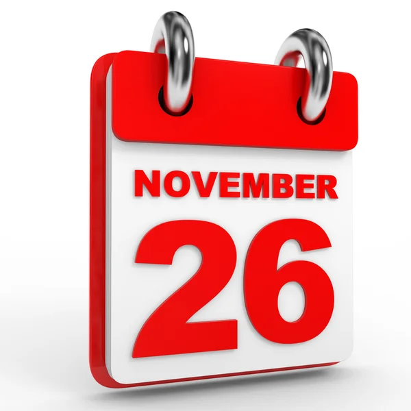 26 november calendar on white background. — Stock Photo, Image