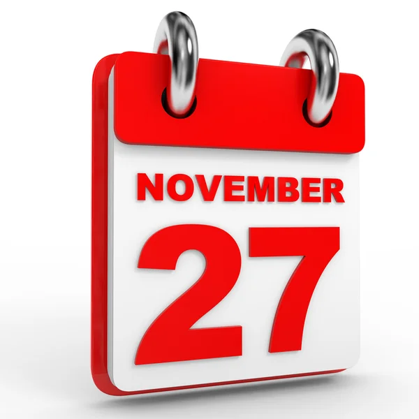 11 月 27 日在白色背景上的日历. — 图库照片