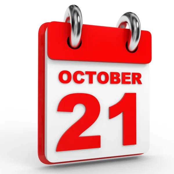 21 октября календарь на белом фоне . — стоковое фото