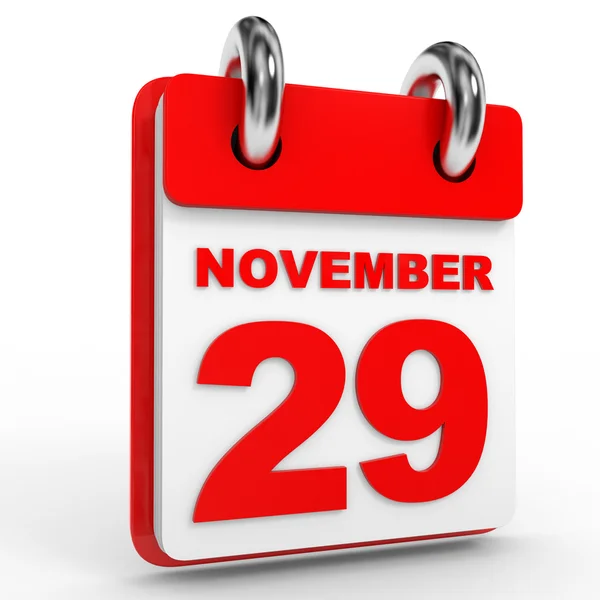 29 november calendar on white background. — Stock Photo, Image
