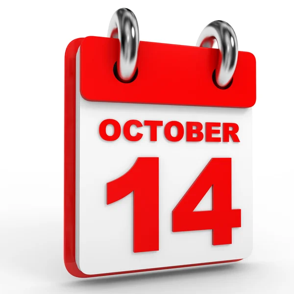 14 october calendar on white background. — Stock Photo, Image