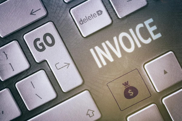 Teclado Invoice Concept — Fotografia de Stock