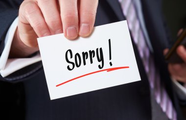 Business Sorry Concept card clipart