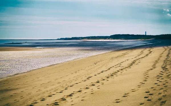 Praia de areia em Druridge Bay — Fotografia de Stock