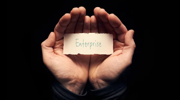 Handen met Enterprise-Concept — Stockfoto