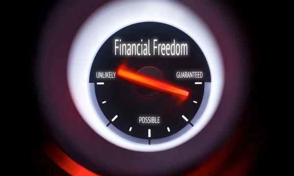 Gauge displaying Financial Freedom Concept — Stock Photo, Image