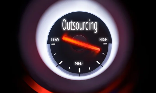 Gauge displaying Outsourcing Concept — Stock Photo, Image