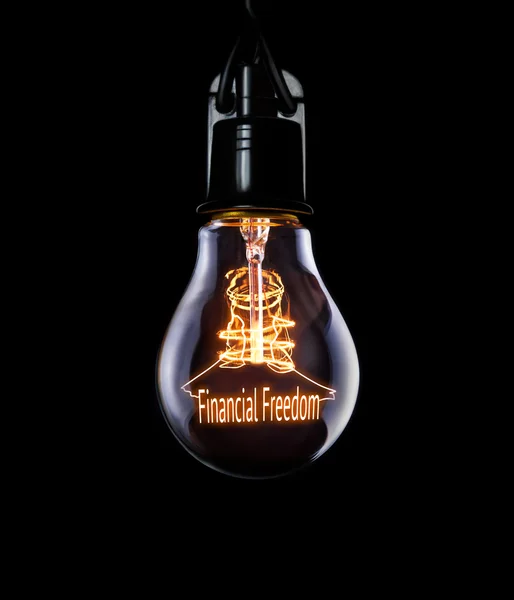 Lightbulb Financial Freedom concept — Stock Photo, Image