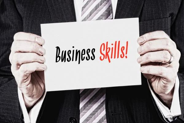 Business Skills written on card — Stock Photo, Image