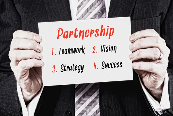 Partnership Concept written on card — Stock Photo, Image