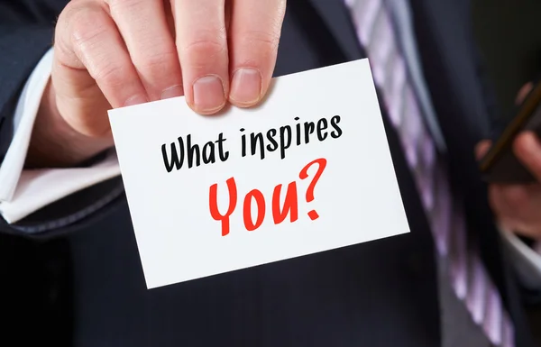 What Inspires You concept on business card — Stock Photo, Image