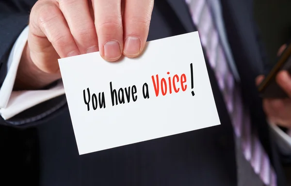 You Have a Voice! on business card — Stock Photo, Image