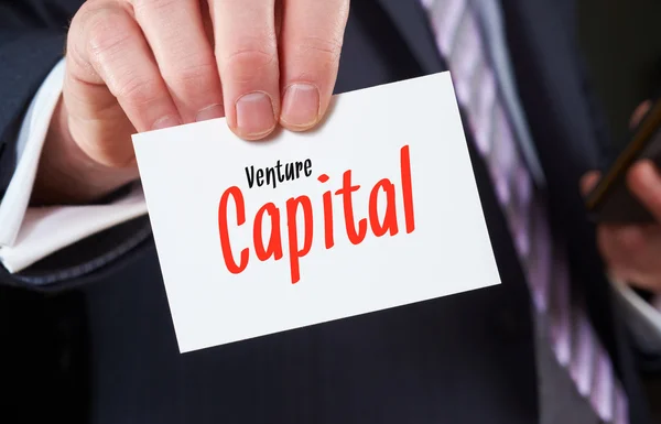 Capital de risco escrito no cartão — Fotografia de Stock