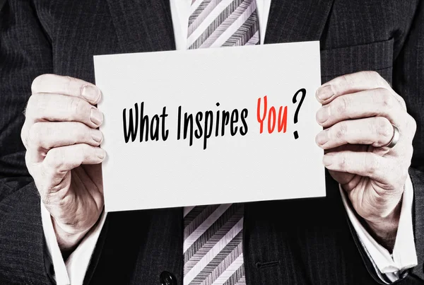 What Inspires You concept on business card — Stock Photo, Image