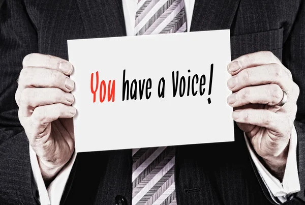 Você tem uma voz no cartão — Fotografia de Stock