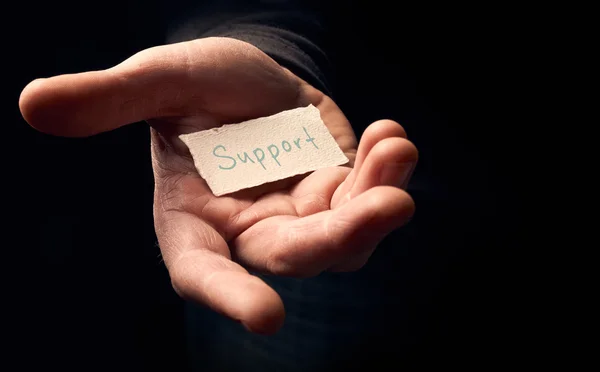 Support sign written on card. — Stock Photo, Image