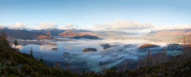 Derwent Water on a cold winter's morning clipart
