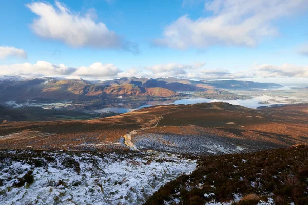 Sentiero di montagna che si affaccia sul Derwent Fells — Foto Stock