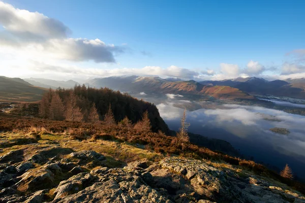 Derwent Water op een koude winter ochtend — Stockfoto