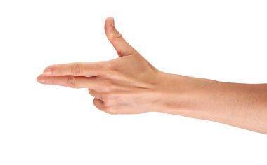 bir kenara işaret eden el